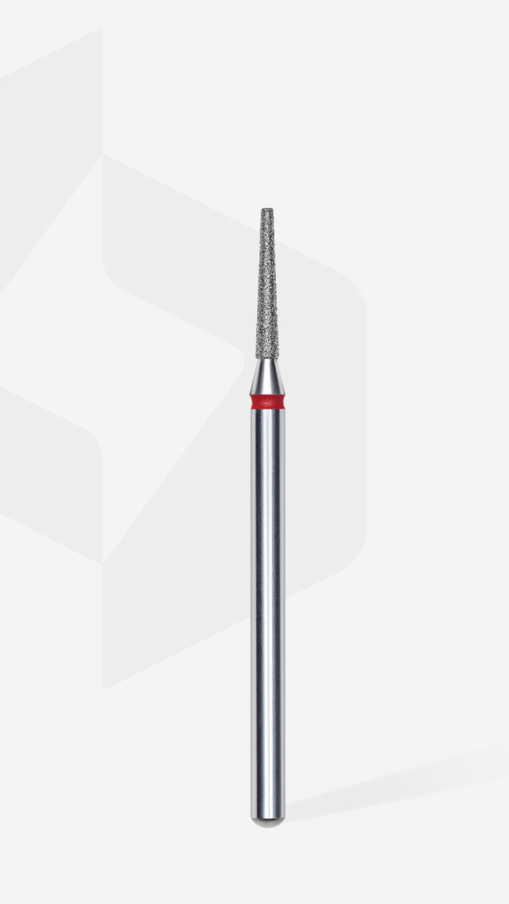 Diamond nail drill bit frustum red EXPERT head diameter 1,6 mm / working part 10 mm