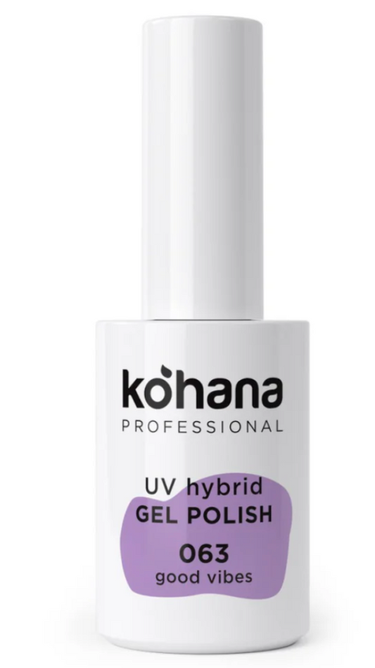 Köhana UV hybrid gel polish bottle with 'good vibes' label on a white background