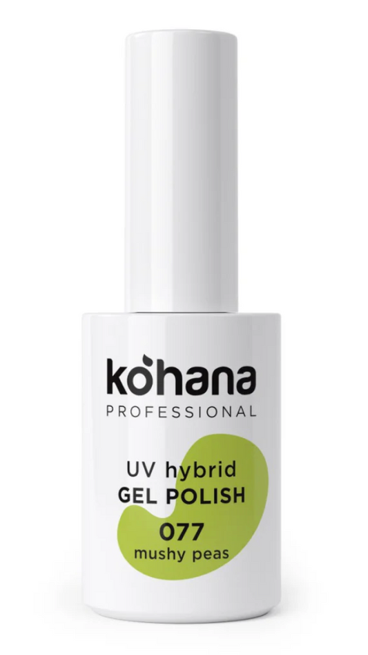 Köhana UV hybrid gel polish bottle labeled 'mushy peas' on a white background