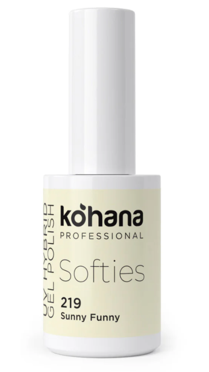 Kohana nail polish bottle with 'Sunny Funny' color on a white background