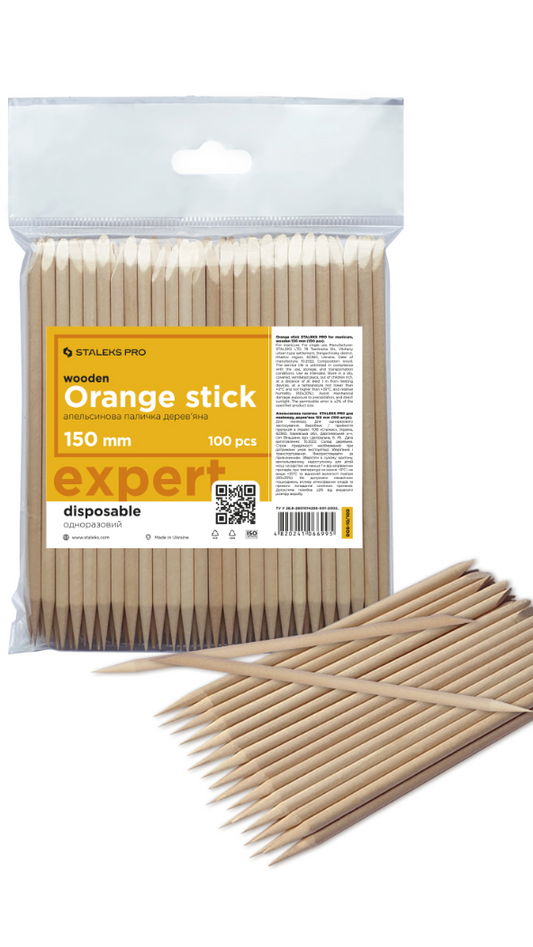 Orange stick EXPERT wooden 150 mm (100 pcs)