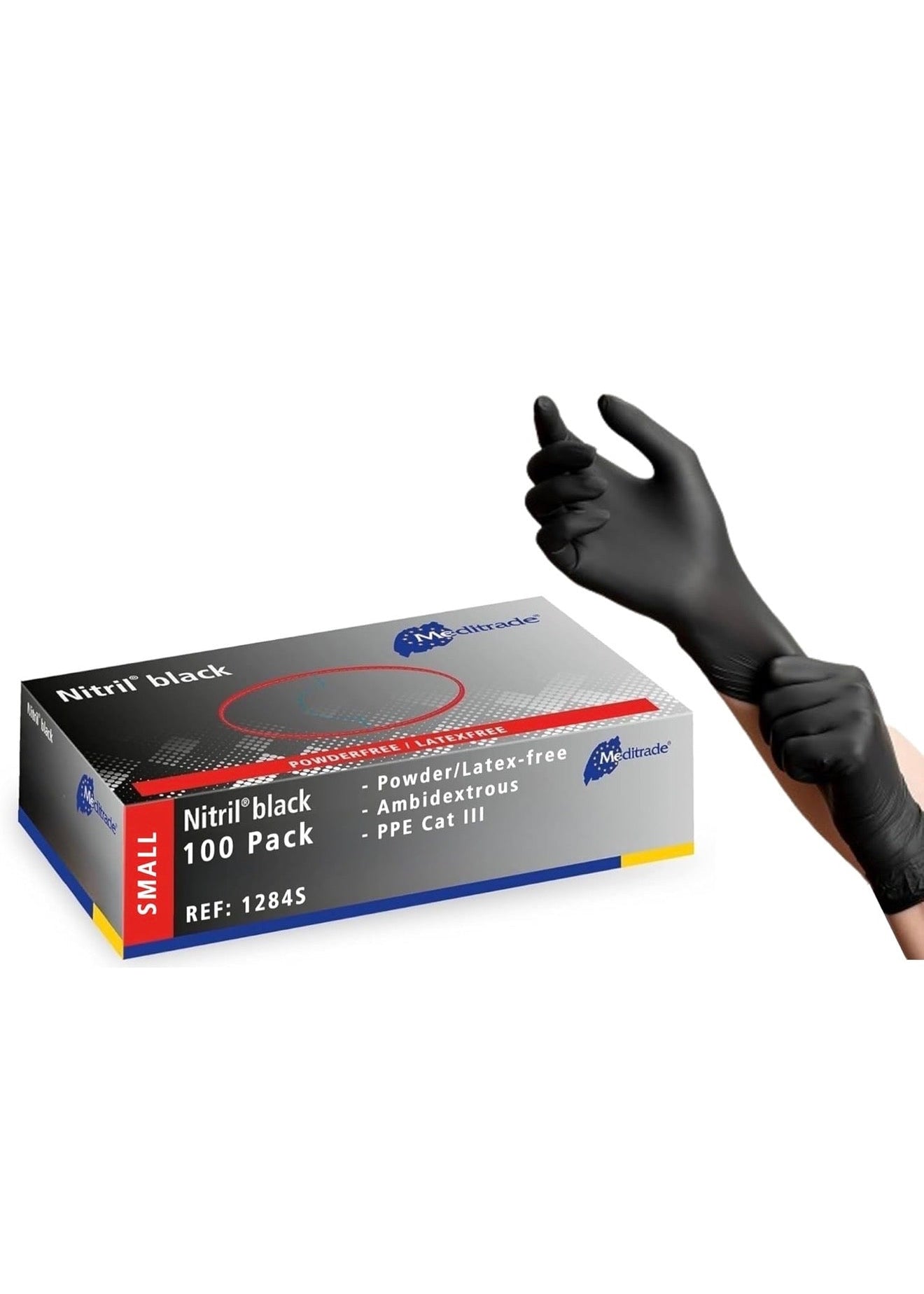 NITRILE GLOVE BLACK S - 100 UNID