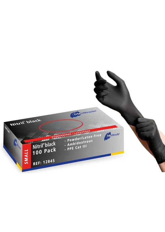 NITRILE GLOVE BLACK S - 100 UNID