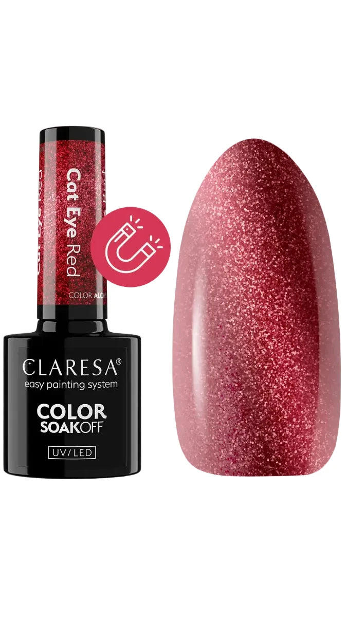 Claresa Color Alchemy CAT EYE RED Gel Nail Polish 5 g