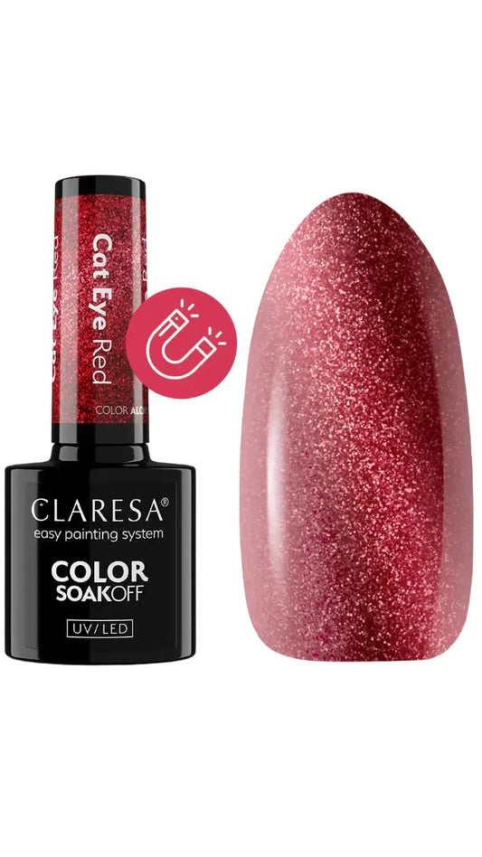 Claresa Color Alchemy CAT EYE RED Gel Nail Polish 5 g